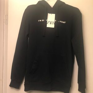 NEW ZARA SLOGAN HOODIE BRAND NEW WITH TAGS